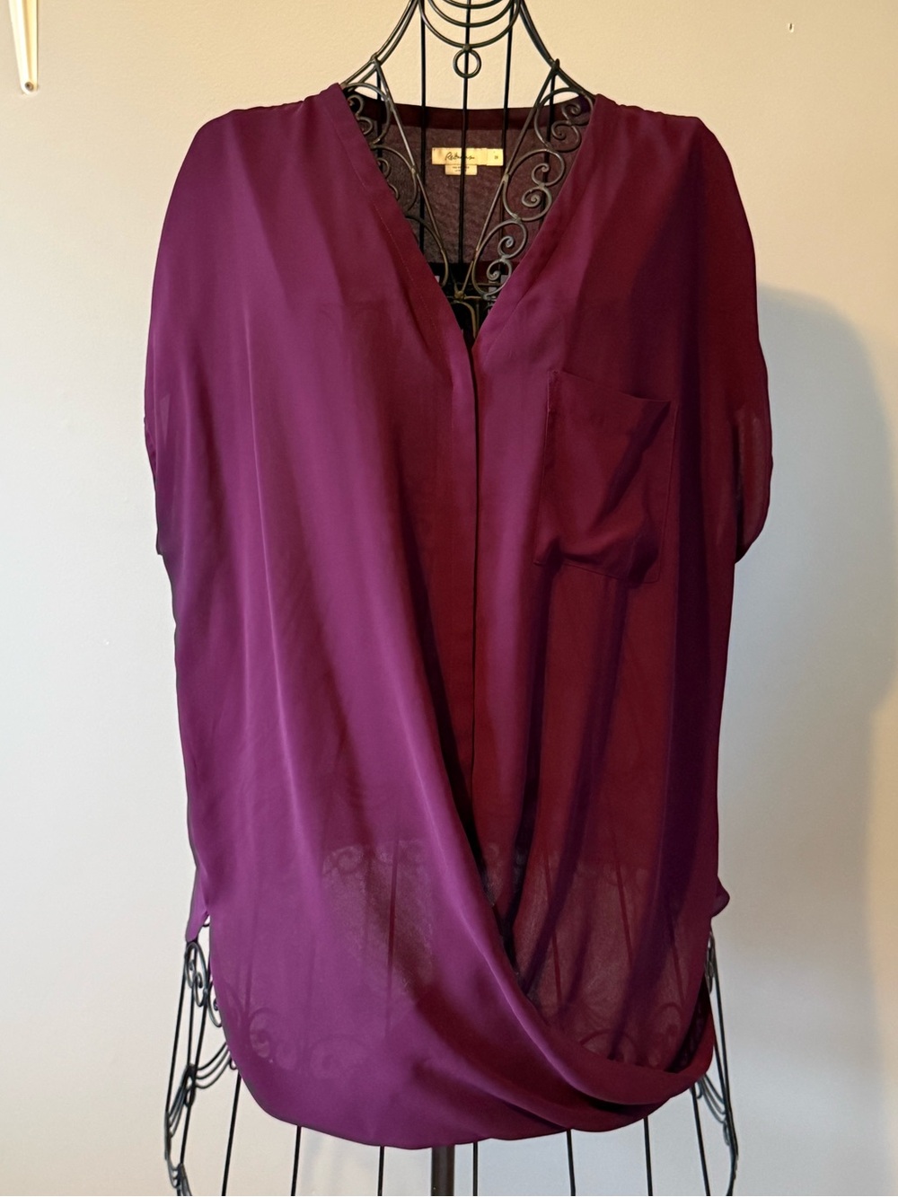Reitmans Plum Draped V-Neck Blouse